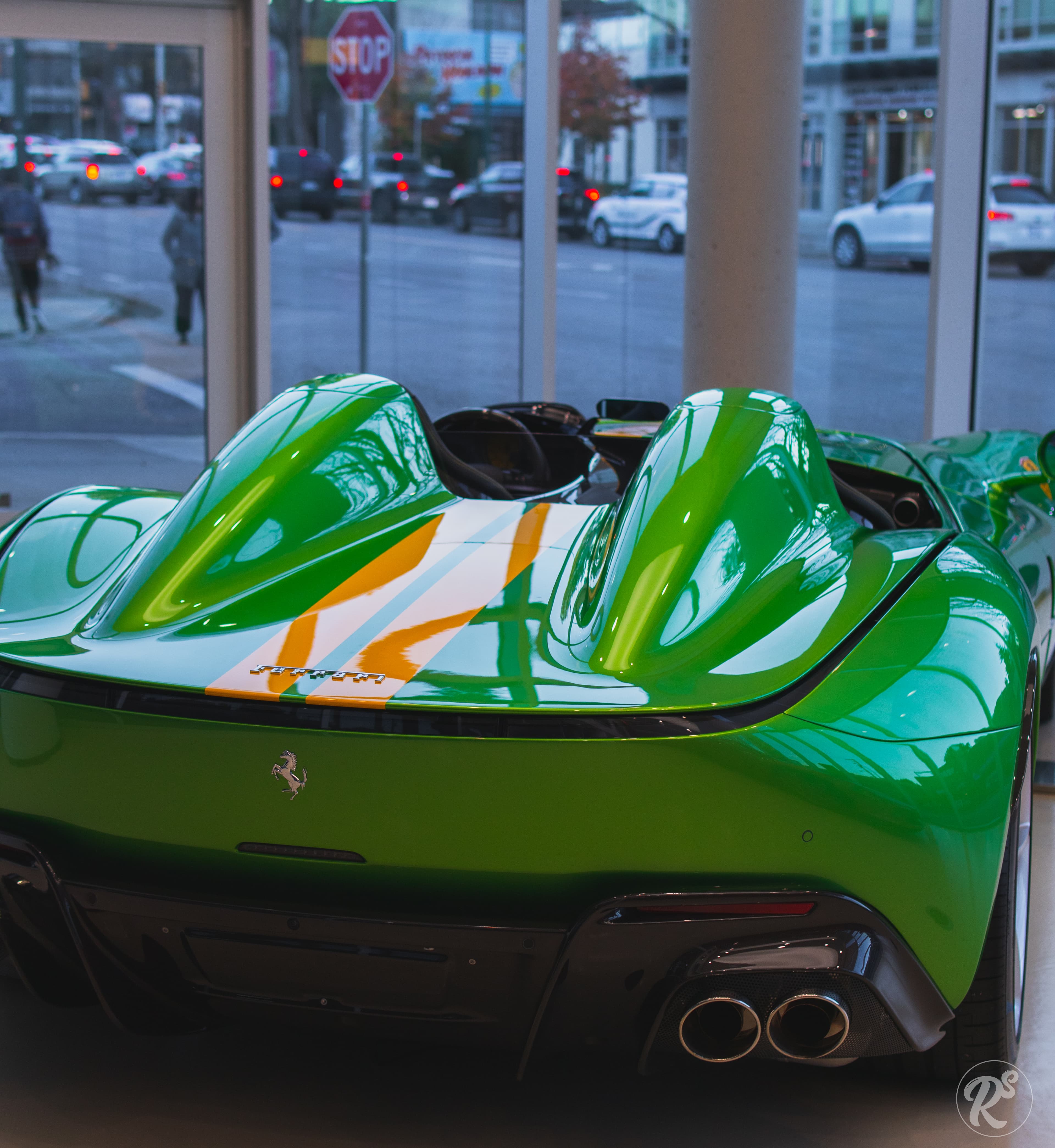 Ferrari Monza SP2, Green with Yellow Stripes