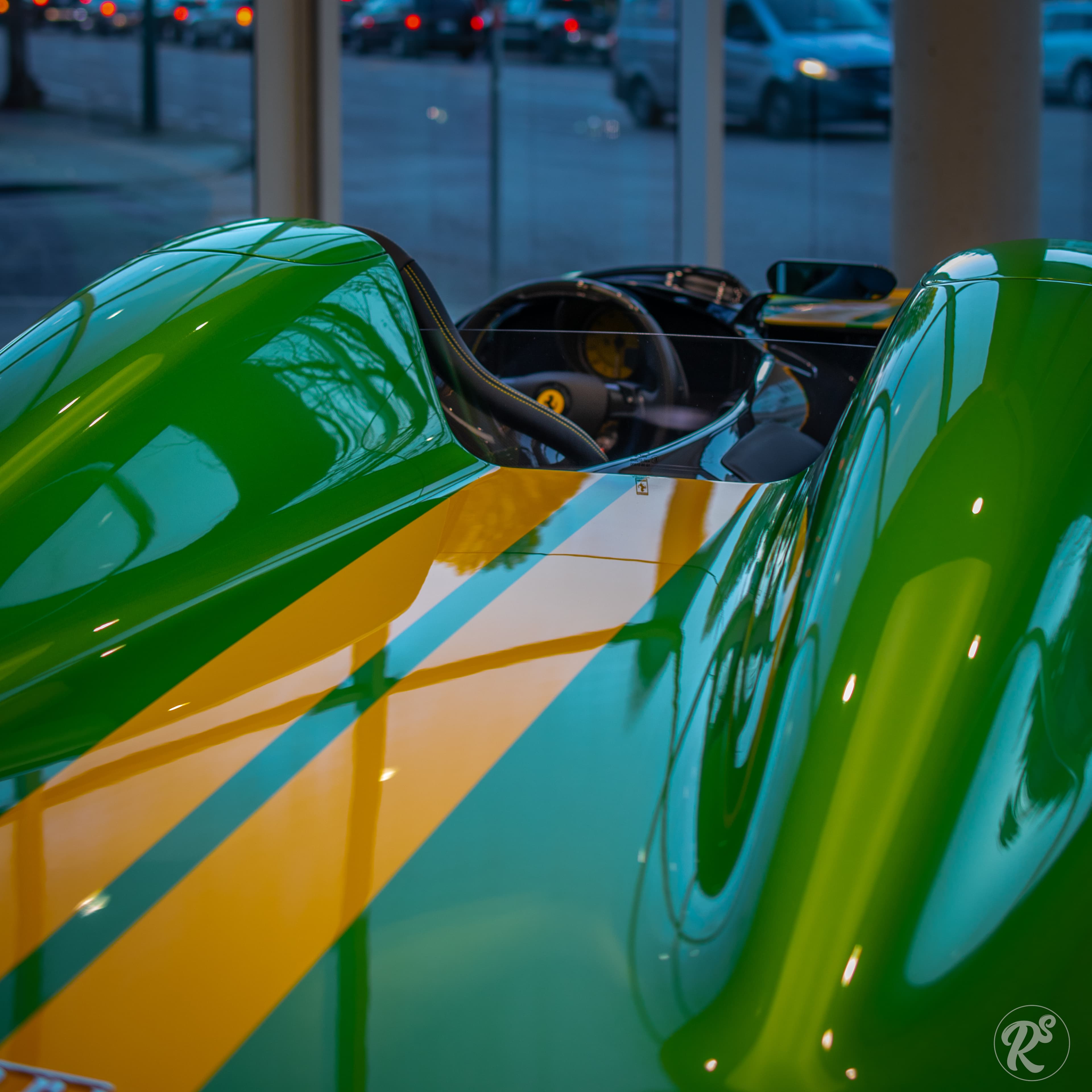 Ferrari Monza SP2, Green with Yellow Stripes