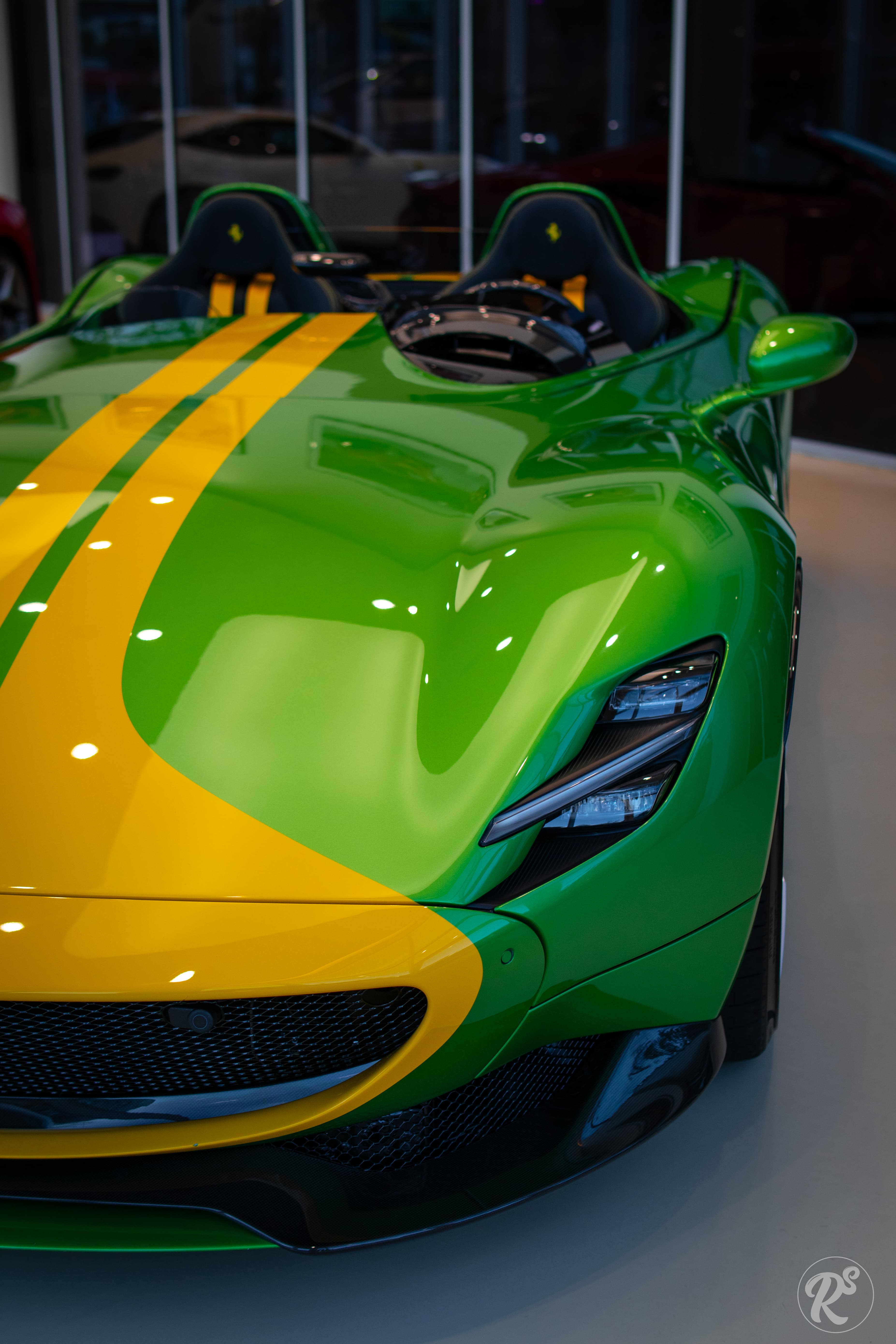 Ferrari Monza SP2, Green with Yellow Stripes