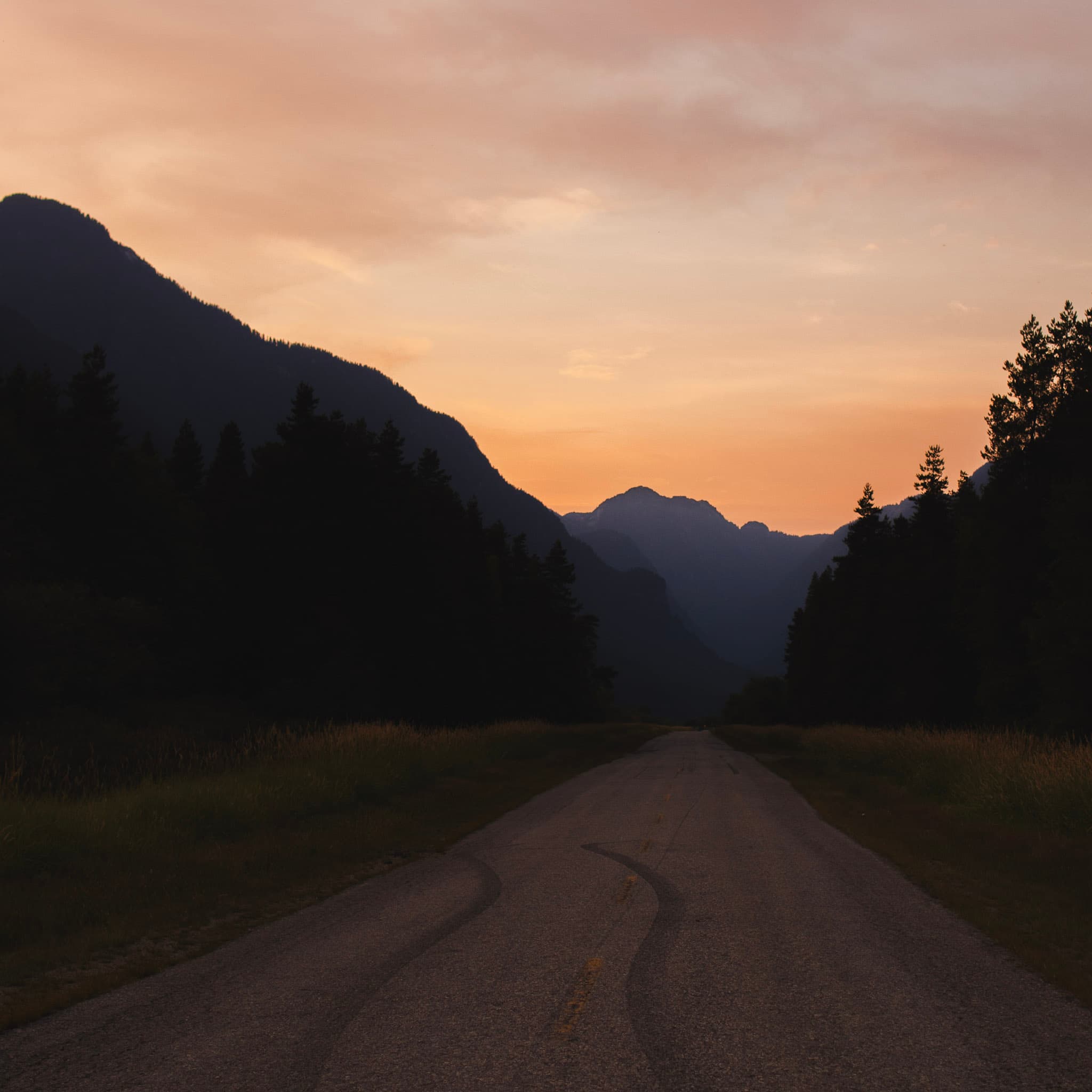 A picture of a road leading to Golden Ears, BC