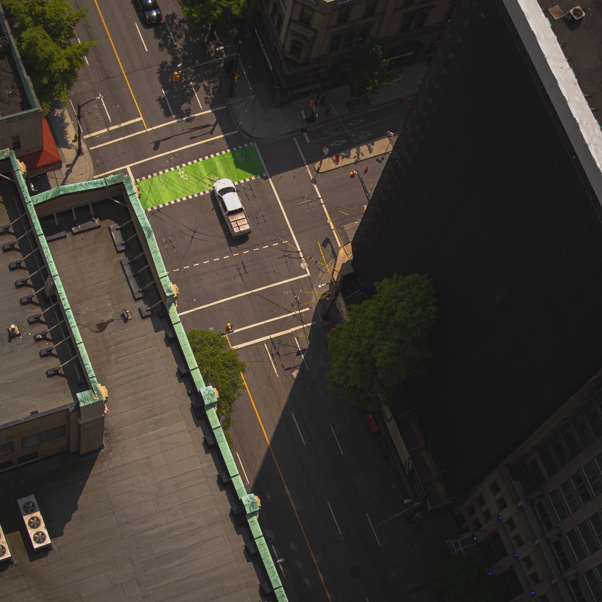Photo of a Downtown Street from above